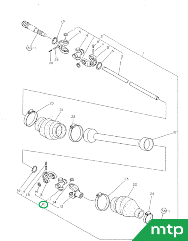 Kreuzgelenk 4wd Vorderachse Yanmar F/KE – Bild 4